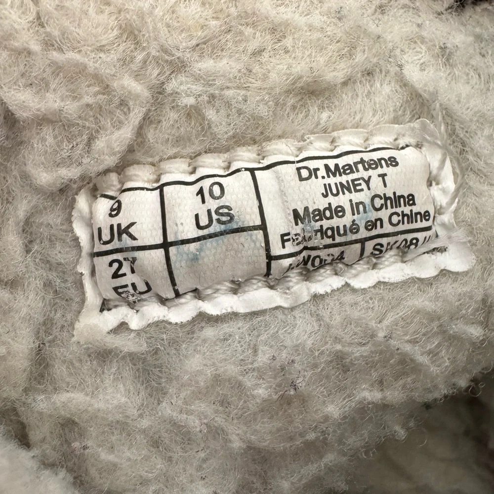 Dr. Martens Black and White Fuzzy Boots Toddler size 10